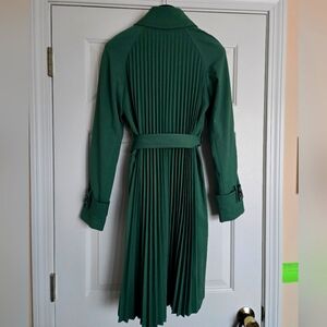 Ann Taylor pleated back trench coat green 💚 NWT Sz XSP